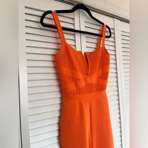Vibrant Orange Sleeveless Dress